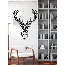 Home DGRK Ahşap Siyah Geometrik Geyik Kafası Mdf Duvar Dekorasyon Salon Oturma Yatak Odası Ofis Için 70  x  50  cm  Tablo0