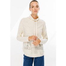 Önü Taşlı Yazı Baskılı Triko Sweat-KEMIK
