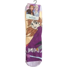 Frozen Baskılı Elsa ve Anna Kız Çocuk Soket Çorap