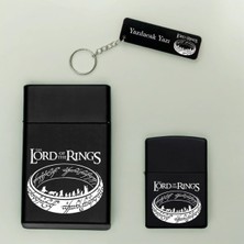 Melek Pazarı Lord Of The Rings Kişiye Özel Isimli Metal Sigara Kutusu, Zippo Çakmak ve Anahtarlık Seti