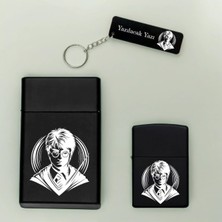 Melek Pazarı Harry Potter Kişiye Özel Isimli Metal Sigara Kutusu, Zippo Çakmak ve Anahtarlık Seti