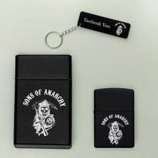 Melek Pazarı Sons Of Anarchy Kişiye Özel Isimli Metal Sigara Kutusu, Zippo Çakmak ve Anahtarlık Seti