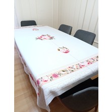 Nunu Teks Gül Desenli Masa Örtüsü | Dertsiz Kumaş Masa Örtüsü | Çiçek Desenli Masa Örtüsü | 160x220 cm