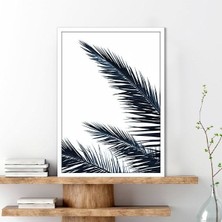 Lacivert Palmiye Çerçeve ve Poster - B1223