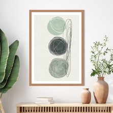 Sulu Boya Temalı Yeşil Tonlar 4 Çerçeve ve Poster - C1240