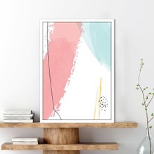 Sulu Boya Temalı Pembe - Yeşil Tonlar 1 Çerçeve ve Poster - C1265