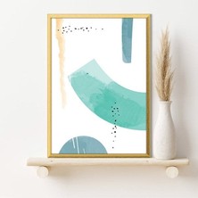 Sulu Boya Temalı Turuncu ve Yeşil Tonlar 5 Çerçeve ve Poster - C1269
