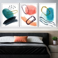 Sulu Boya Temalı 1 Üçlü Çerçeve ve Poster Seti - C1029