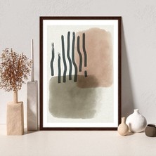 Sulu Boya Temalı Turuncu ve Yeşil Tonlar 1 Çerçeve ve Poster - C1098