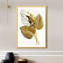 Gold Metal Yaprak 1 Çerçeve ve Poster - G1010