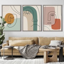 Yüzler 3 Üçlü Çerçeve ve Poster Seti - C1027