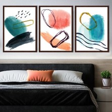 Sulu Boya Temalı 1 Üçlü Çerçeve ve Poster Seti - C1029