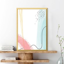 Sulu Boya Temalı Pembe - Yeşil Tonlar 2 Çerçeve ve Poster - C1266