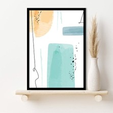 Sulu Boya Temalı Turuncu ve Yeşil Tonlar 6 Çerçeve ve Poster - C1270