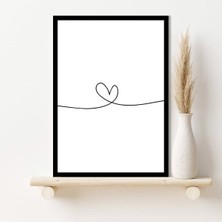 Line Art Kalp Çerçeve ve Poster - C1245