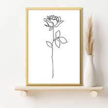 Line Art Gül Çerçeve ve Poster - C1254