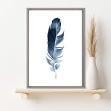 Lacivert Kuş Tüyü 4 Çerçeve ve Poster - IL1130