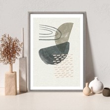 Sulu Boya Temalı Turuncu ve Yeşil Tonlar 3 Çerçeve ve Poster - C1200