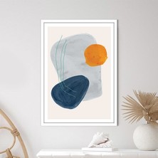 Mavi - Turuncu Geometrik Desenler 1 Çerçeve ve Poster - SO1069
