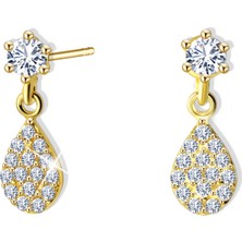 Gümüş Üzeri 14 Ayar Altın Kaplama Nili Küpe