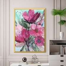 Pembe Suluboya Çiçek 1 Çerçeve ve Poster - B1172