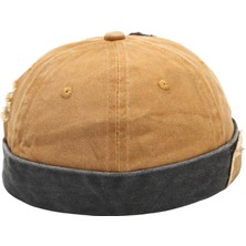 Eruen Beanie Cap Chic Docker Worker A Için Şak Haddelenmiş Vintage Şık Ş (Yurt Dışından)