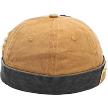 Eruen Beanie Cap Chic Docker Worker A Için Şak Haddelenmiş Vintage Şık Ş (Yurt Dışından)