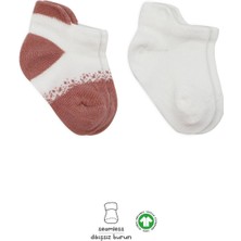 Bistyle Organik Bebek Çocuk 2li Point Penye Sneakers Çorap