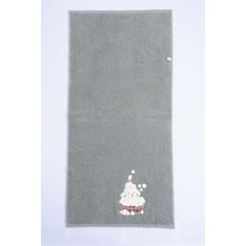 Boumini Kuzu Nakışlı Pamuk Bebek Havlusu (50X100 Cm) Haki