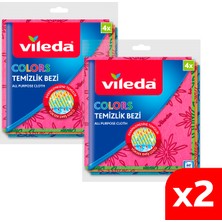 Vileda 2 Paket 4 Lü Colors Renkli Mutfak Bezi