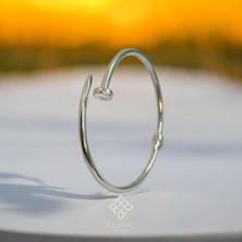 Çivi Model 925 Gümüş Kelepçe Bileklik