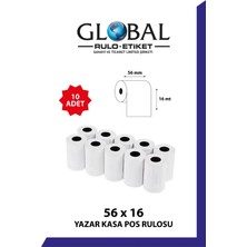 Global Rulo ve Etiket 56X16 Termal Pos Rulo 4 Paket 40 Adet