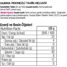 Helvart Hurma Pekmezli Tahin Helvası, Şekersiz Helva , Glutensiz, Vegan 175 gr