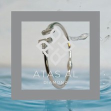 925 Gümüş Tif Model Taşlı Ayarlanabilir Bileklik