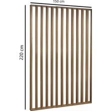 150CM x 220CM Ahşap Çıtalı Paravan Oda Ayırıcı Seperatör Duvar Dekor 150CM x 220CM