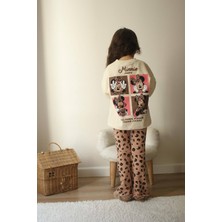Narin Kids Minnie Leopar Detaylı 2 Iplik Kız Çocuk Tarz Eşofman Takımı