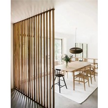 100CM x 280CM Ahşap Çıtalı Paravan Oda Ayırıcı Seperatör Duvar Dekor 100CM x 280CM