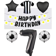 Best Parti Best Siyah Beyaz Taraftar Folyo Balon ve Eva Banner Seti Yaş 7