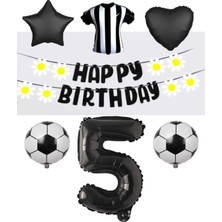 Rönesans Parti Rönesans Siyah Beyaz Taraftar Folyo Balon ve Eva Banner Seti Yaş 5
