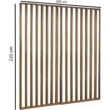 200CM x 220CM Ahşap Çıtalı Paravan Oda Ayırıcı Seperatör Duvar Dekor 200CM x 220CM