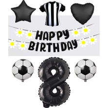 Rönesans Parti Rönesans Siyah Beyaz Taraftar Folyo Balon ve Eva Banner Seti Yaş 8