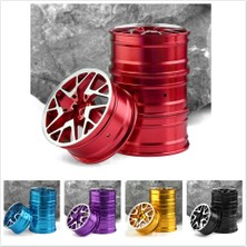 Adet 1/10 On-Road Drift Araba 52MM Metal Tekerlek Hub Rc Araba Jant Sakura Redcat, Kırmızı (Yurt Dışından)