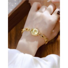 BS Bee Sister  Moda Casual Izle Üst Marka Kore Versiyonu Paslanmaz Çelik Alaşım Kayış Kuvars Su Geçirmez Saatler Lüks Zarif Tam Elmaslar Rhinestone Kadın Hediye Kol Saati (Yurt Dışından)