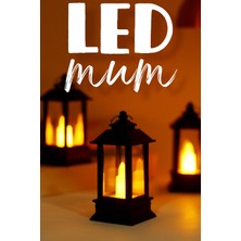 Telvesse 3 Adet LED Mum Mini Dörtgen Tip Pil Dahil Dumansız Alev Ledli Yapay Dekoratif Mum Işığı Siyah PT434