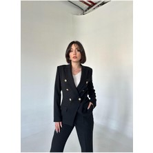 Vuntal Butik Metal Düğmeli Blazer Ikili Takım