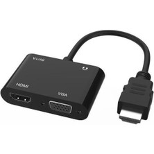 Temiz Pazar 4671 HDMI To HDMI + VGA Monitör Çevirici Ps4 Dönüştürücü Switch Splitter Adaptör