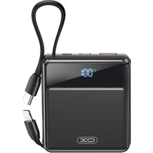 Xo 22.5W Fast Hızlı Type-C Apple iPhone hone Uyumlu Çift Kablolu 10000 mAh Taşınabilir Şarj Aleti Powerbank