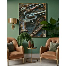 Elmas Dizayn Özel Tasarım 4mm Tamperli Uv Baskı Cam Tablo Ev Ofis Duvar Dekor Hediyelik Tabloo Silah