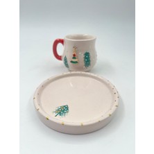 Kimya Ceramics Handmade Aksesuarlı  Türk Kahvesi Fincanı(Çamağaçlı)