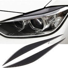 Aeethericly Karbon Fiber Araba Ön Far Kaşları Sticker Trim Dekorasyon Aksesuarları Bmw-3 Serisi F30 320I 325I 316I (Yurt Dışından)